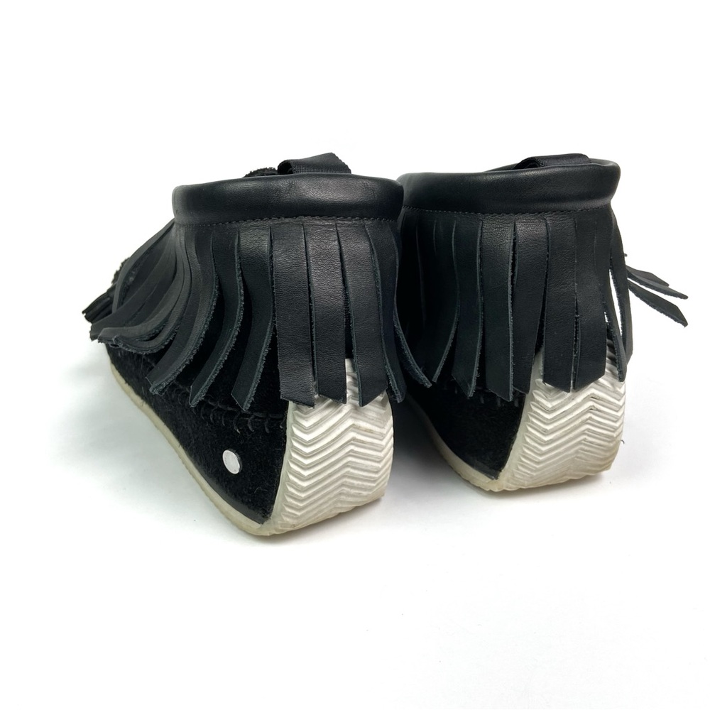 RAG AND BONE Black Suede Fringe Tassel Ghita Moccasin Bootie Boot 11 Bohemian - Picture 6 of 7
